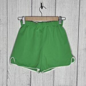 Vintage 1940s 50s Green Athletic Shorts • WPL Era • Notched Leg Track Shorts